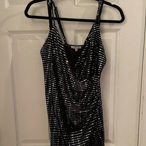 Black velvet sparkle dress